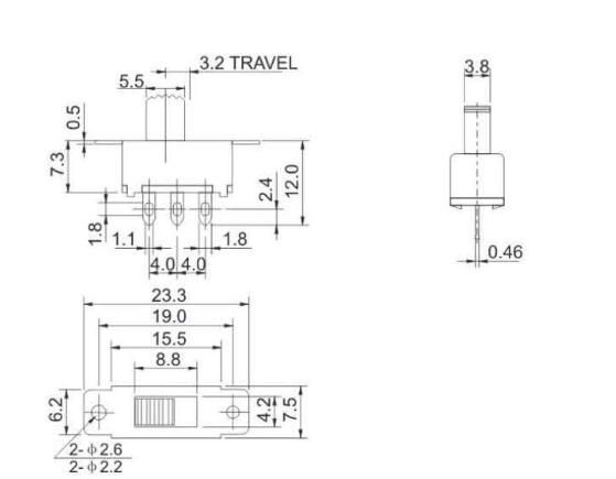 SS-12F32(1p2t)撥動(dòng)開關(guān)