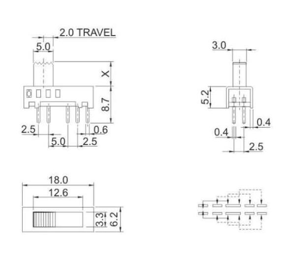 SS-24E01(2P4T)撥動(dòng)開(kāi)關(guān)