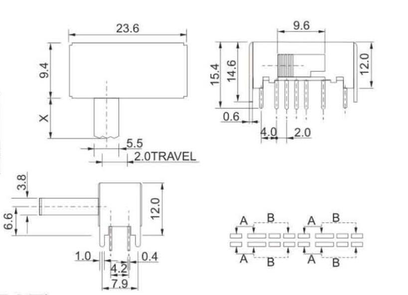 SK-43D01(4P3T)撥動(dòng)開(kāi)關(guān)
