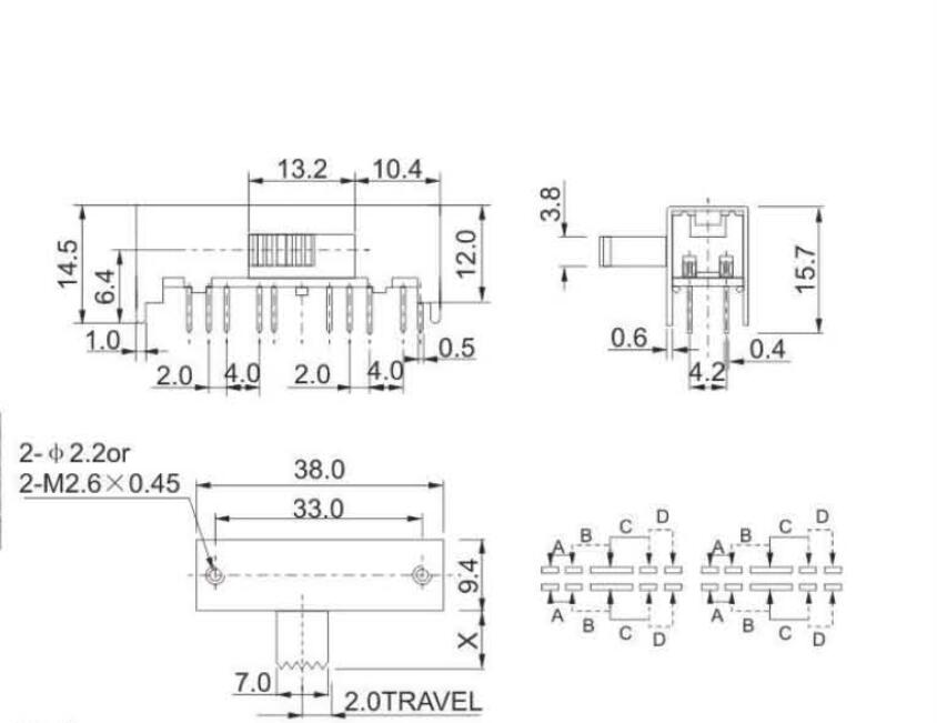 SK-44D01(4P4T)撥動(dòng)開(kāi)關(guān)