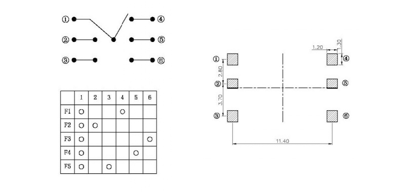 10*10*8.6貼片五向開(kāi)關(guān)